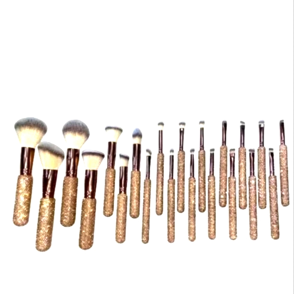 Diamond Makeup Brush Set Gold
